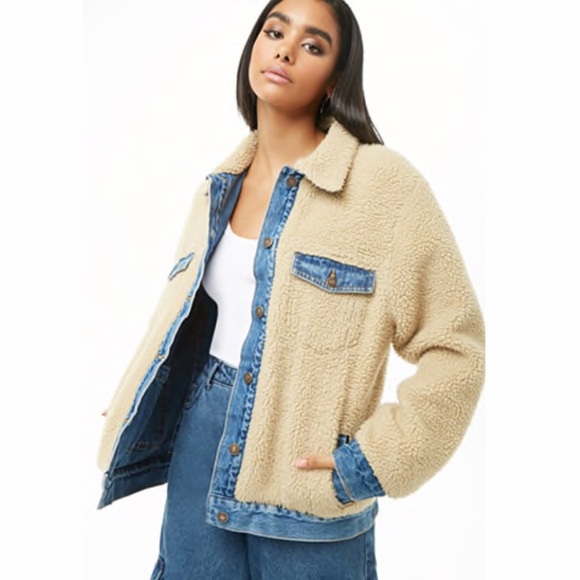forever 21 sherpa jean jacket